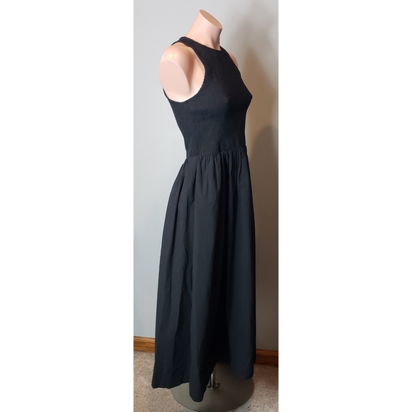 NWT Madewell The Melody Smocked Selena Midi Dress Black XS - Picture 3 of 11